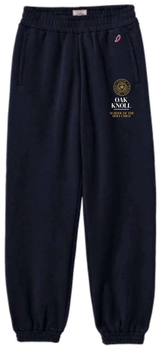 Navy and Grey Sweatpants with Crest
