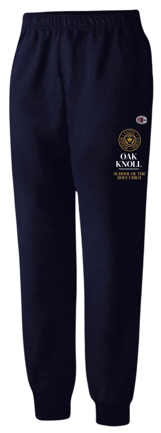 Champion Youth Navy Embroidered Sweatpants Open Bottom