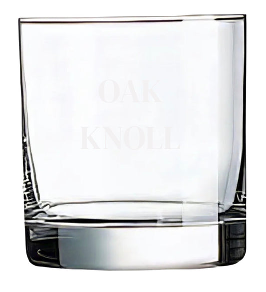 Glasses etched Oak Knoll
