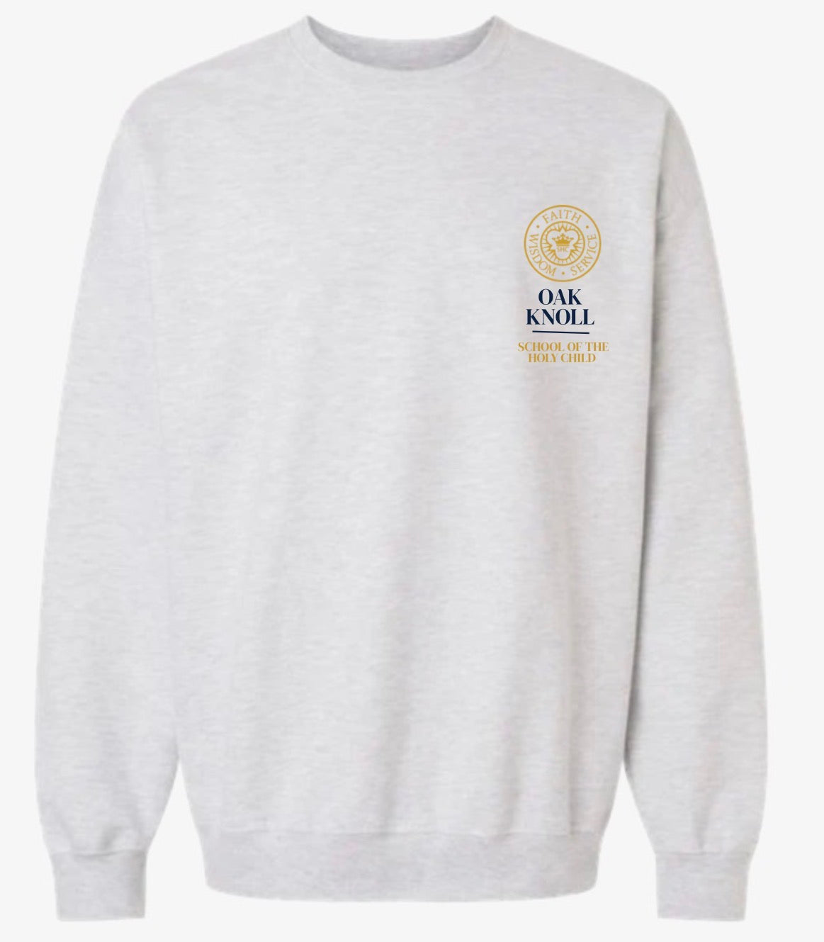 Gildan Crewneck with Crest - Adult and Youth